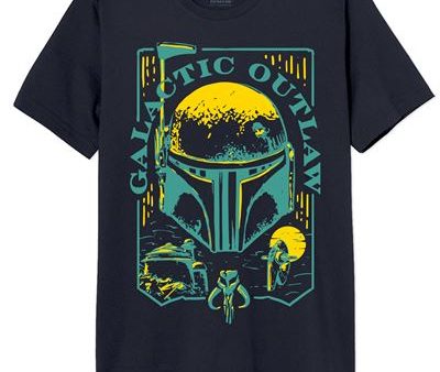 T-Shirt Star Wars The Mandalorian: Galactic Outlaw - Azul Tamanho M - Cotton Division Online Hot Sale